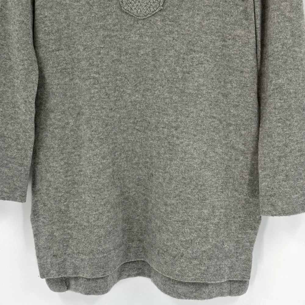 Tory Burch Lizzie Tunic V-Neck 100% Cashmere Sweater, Graphite Grey, Size‎ S